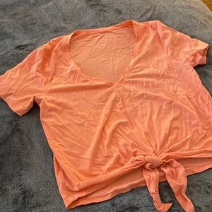 Lululemon Crop Tie Shirt | Pink | Sz Small